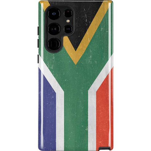 South Africa Flag Distressed Galaxy S25 Ultra Impact Case